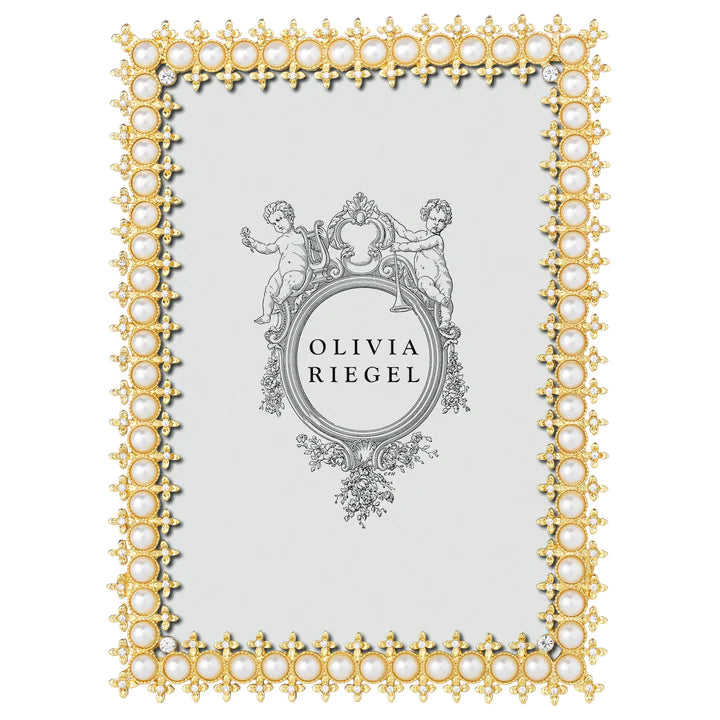 Olivia Riegel Gold Crystal & Pearl 5*7 Frame - Charles Mayer