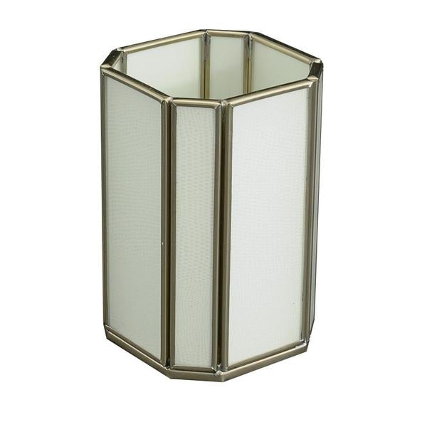 Jm Piers White Lizard Skin Pen & Pencil Cup - Charles Mayer