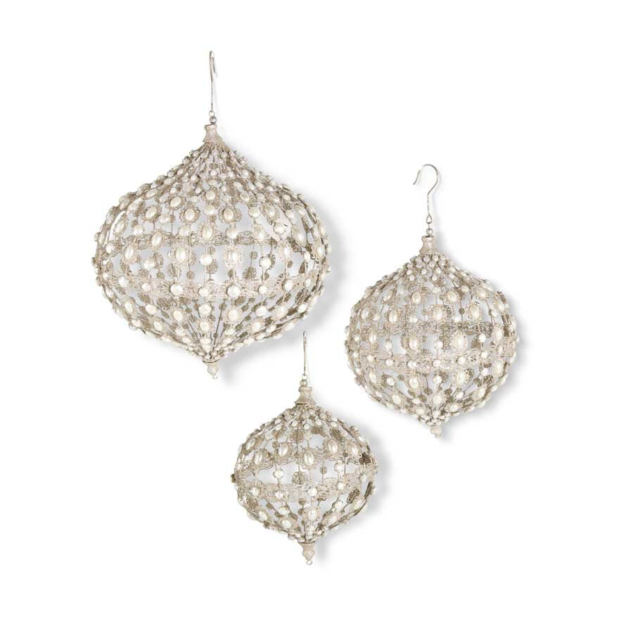 Filigree Wire Onion Ornament W/Champagne Jewels, 14" - Charles Mayer