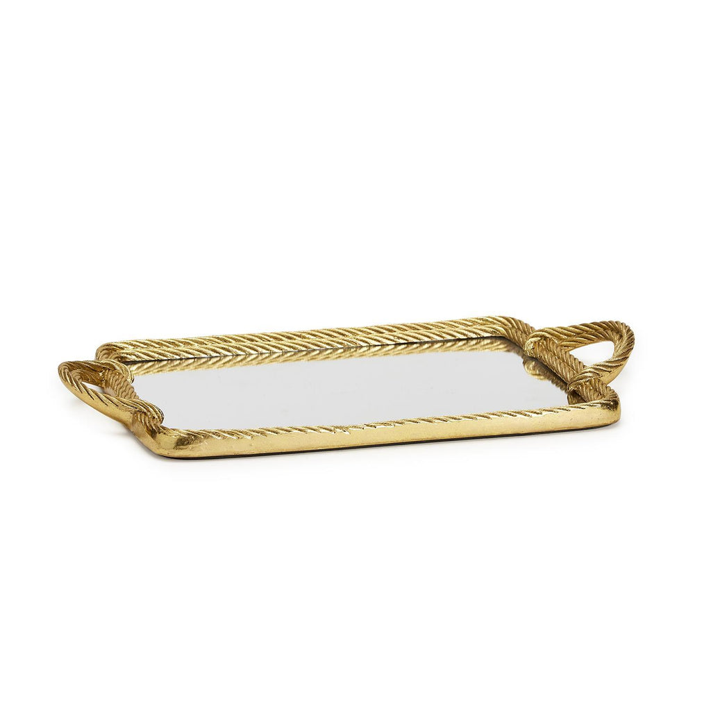 Golden Threads Rope Mirrored Tray - Charles Mayer