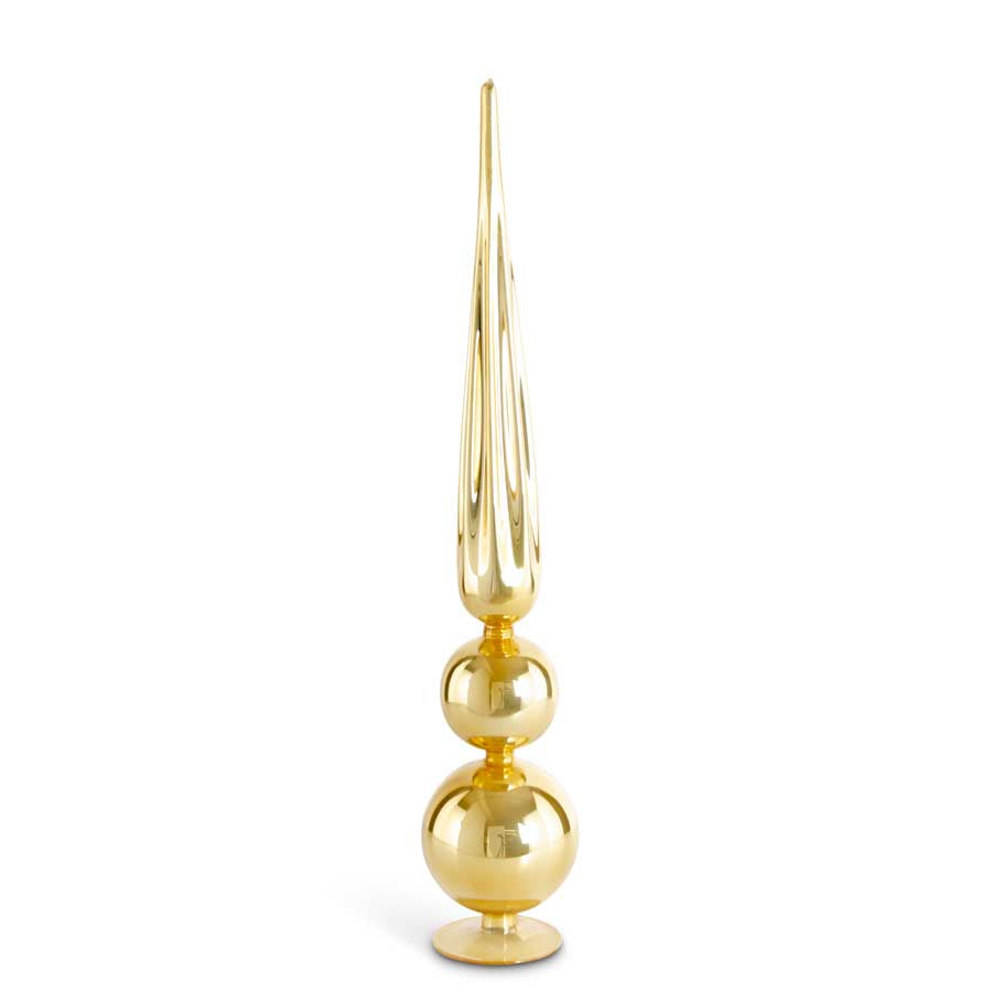 25" Gold Glass Double Ball Finial - Charles Mayer