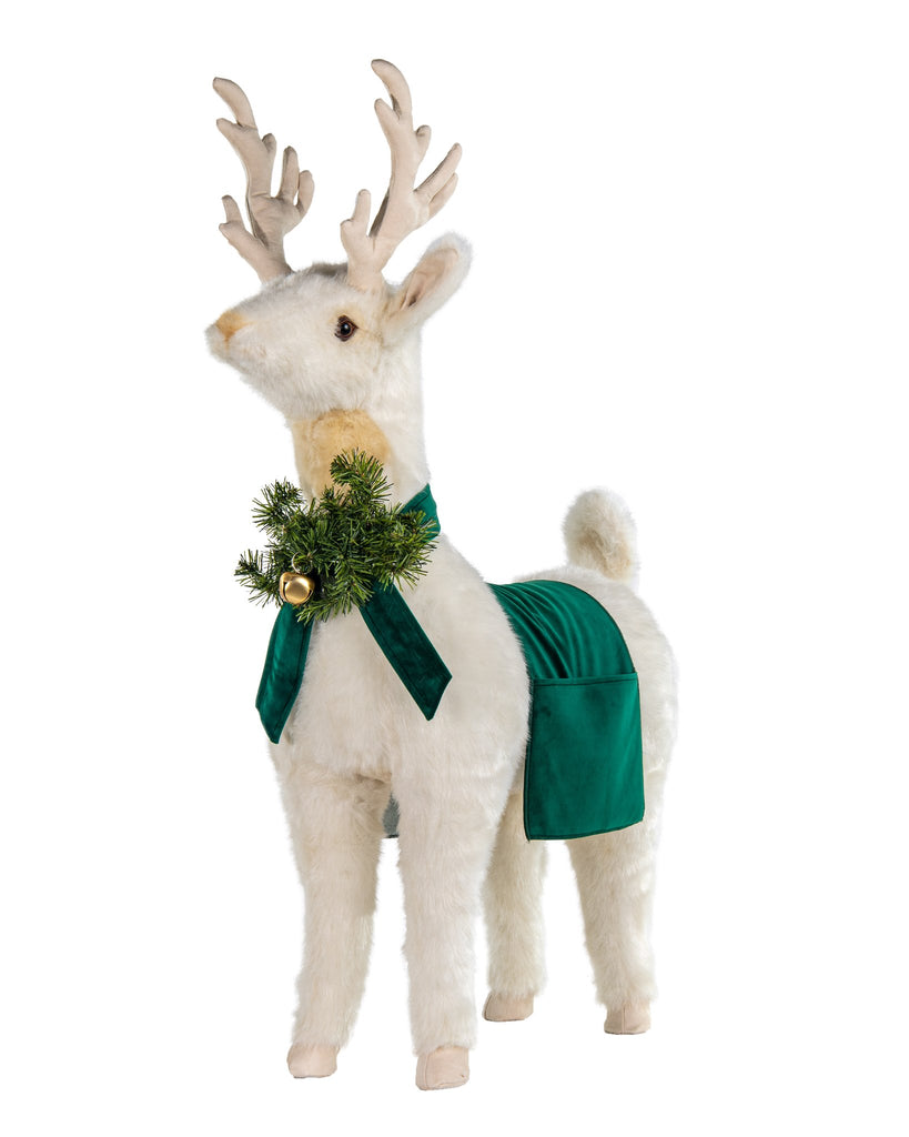 Ditz Designs White/Green Trim Reindeer Footrest - Charles Mayer