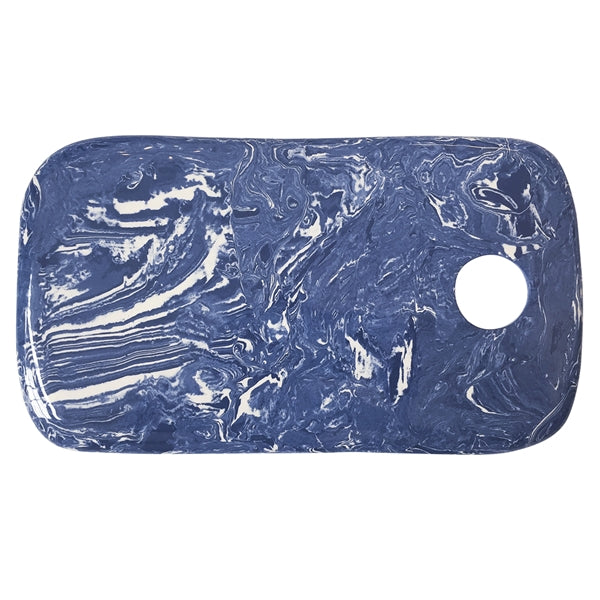 Mariposa Marble Ceramic Cheese Board, Cobalt - Charles Mayer