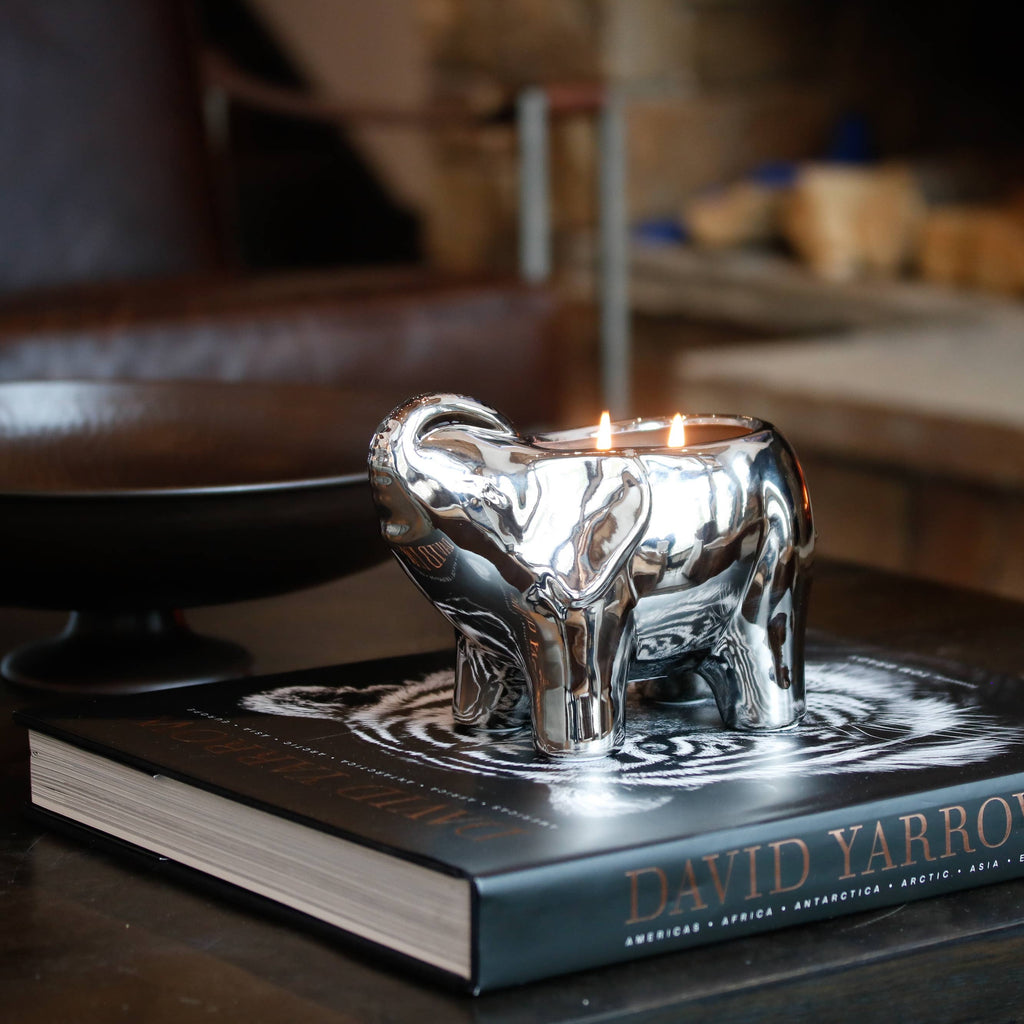 Thompson Ferrier - Silver Elephant Candle | Elephant Collection - Charles Mayer