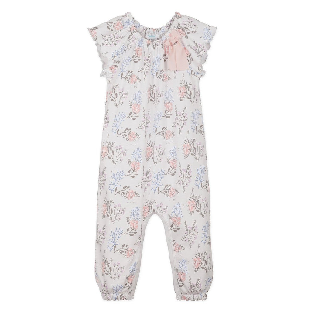 Feather Baby Annabelle On White Bow Romper - Charles Mayer