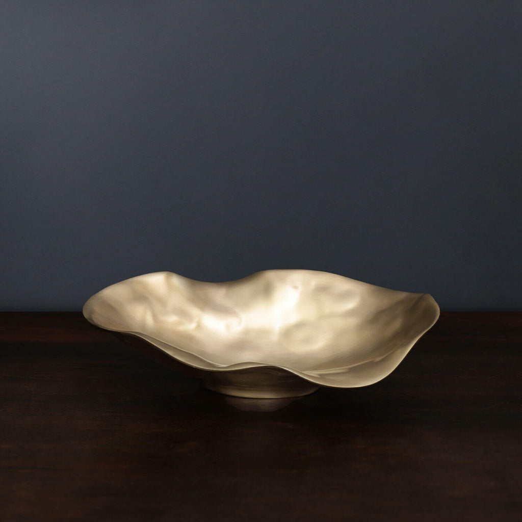 Beatriz Ball Sierra Modern Gold Medium Maia Oval Bowl - Charles Mayer