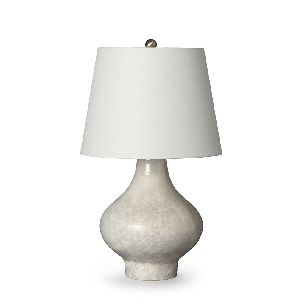 Simon Pearce Crystalline Dover Pottery Lamp, Candent/Linen Pembroke 14" Shade - Charles Mayer