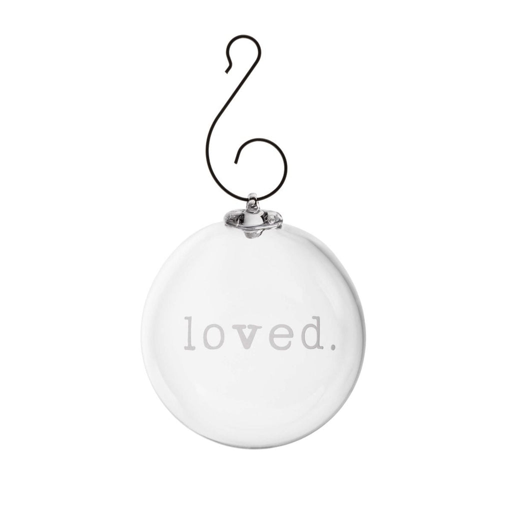 Simon Pearce Engraved "Loved" Round Ornament - Charles Mayer