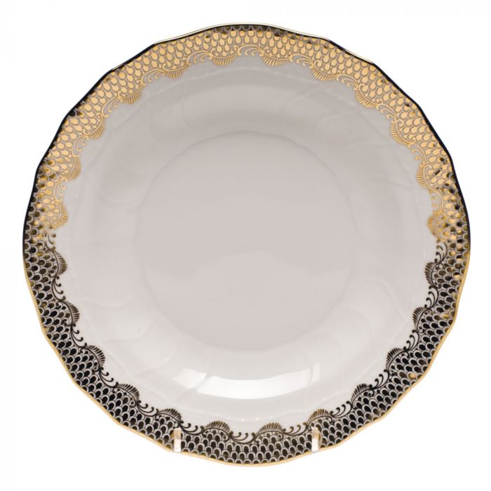 Herend Fish Scale Gold Dessert Plate - Charles Mayer