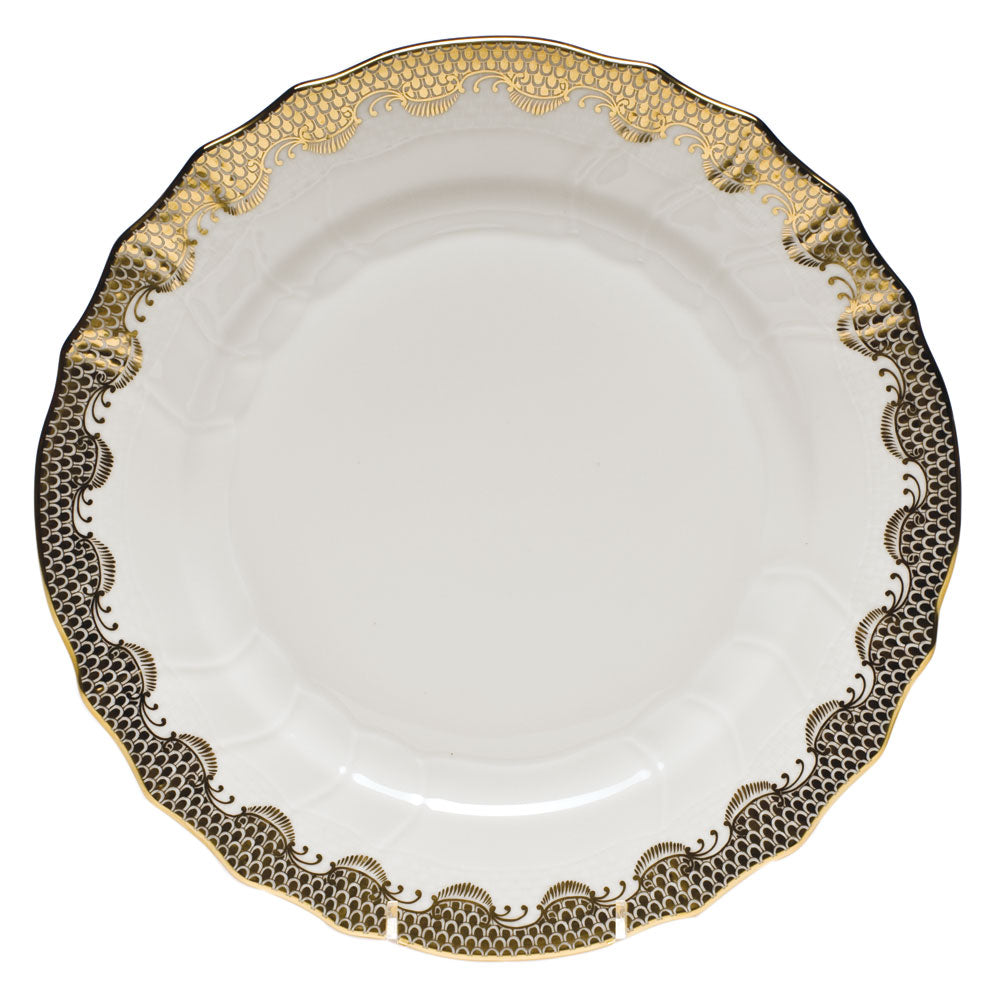 Herend Fish Scale Gold Dinner Plate - Charles Mayer