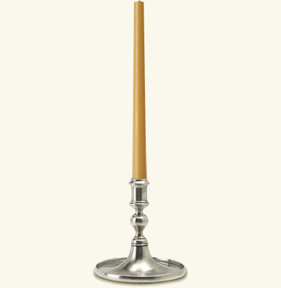 Match Pewter Round Based Candlestick With Rim - Charles Mayer