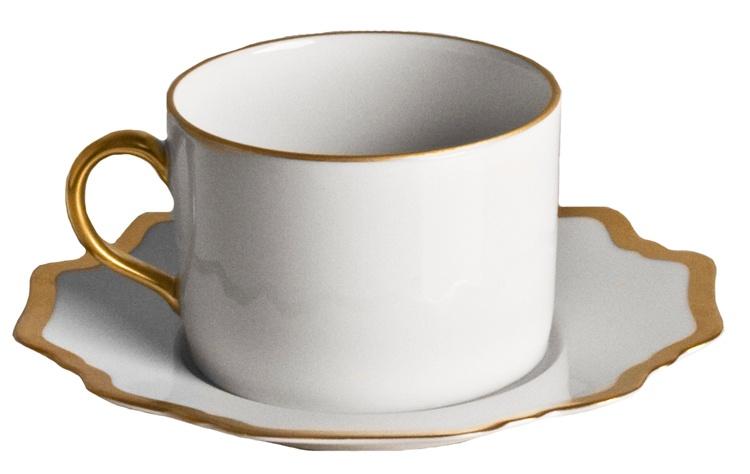 Anna Weatherley Antique White/Gold Tea Saucer - Charles Mayer