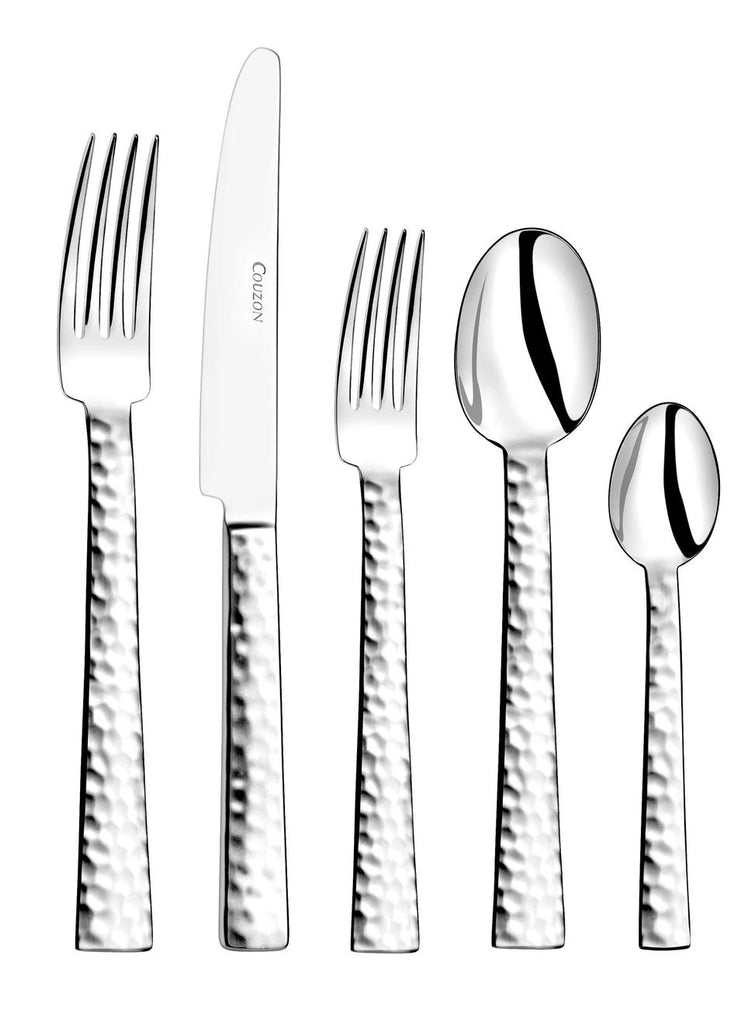 Couzon Ato Hammered Stainless 5Pc. Place Setting - Charles Mayer