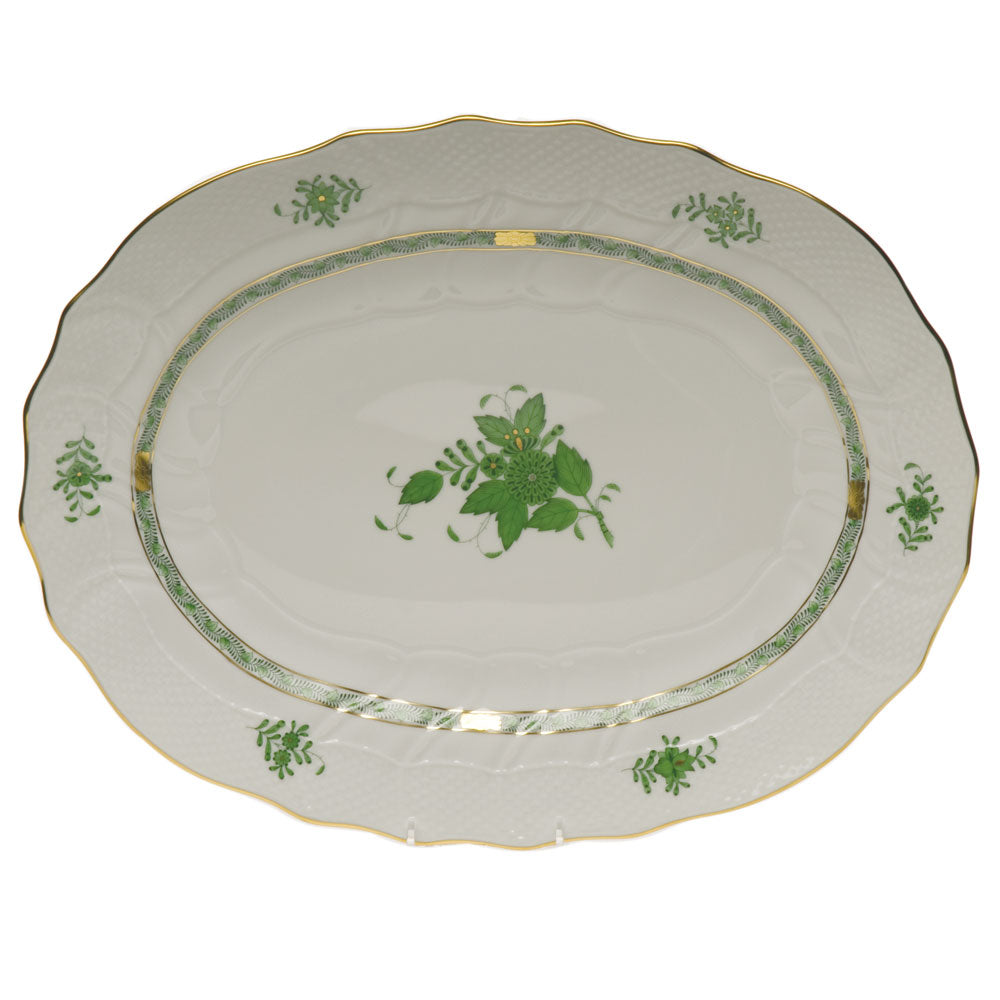 Herend Chinese Bouquet Green 17" Oval Platter - Charles Mayer
