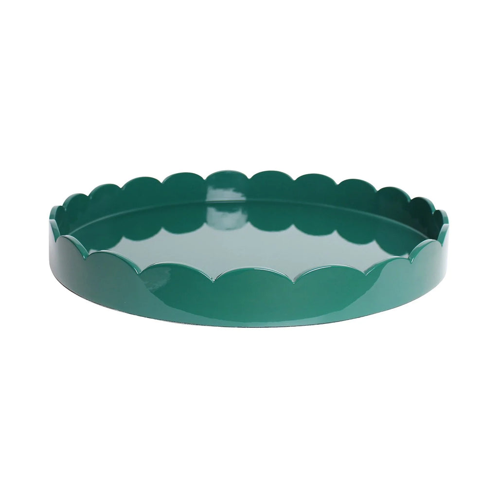 Addison Ross Racing Green 20*20 Round Scallop Tray - Charles Mayer