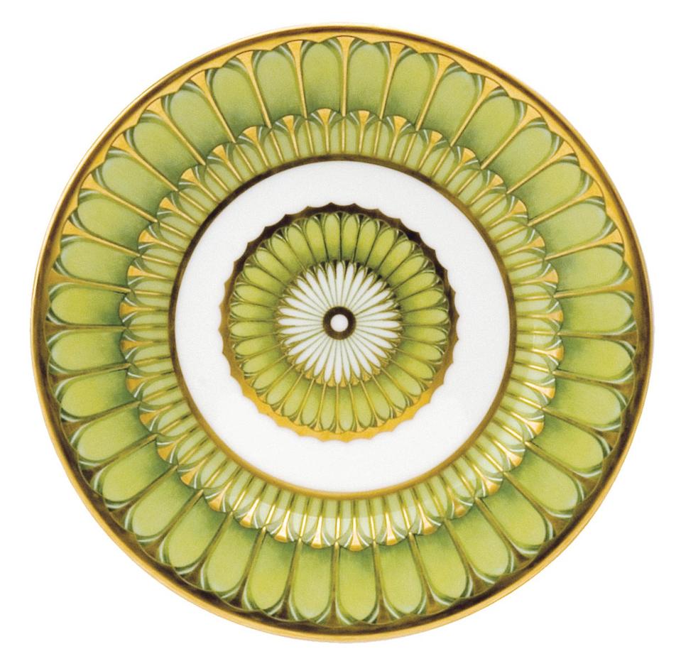 Deshoulieres Arcades Green/Gold Bread & Butter Plate - Charles Mayer