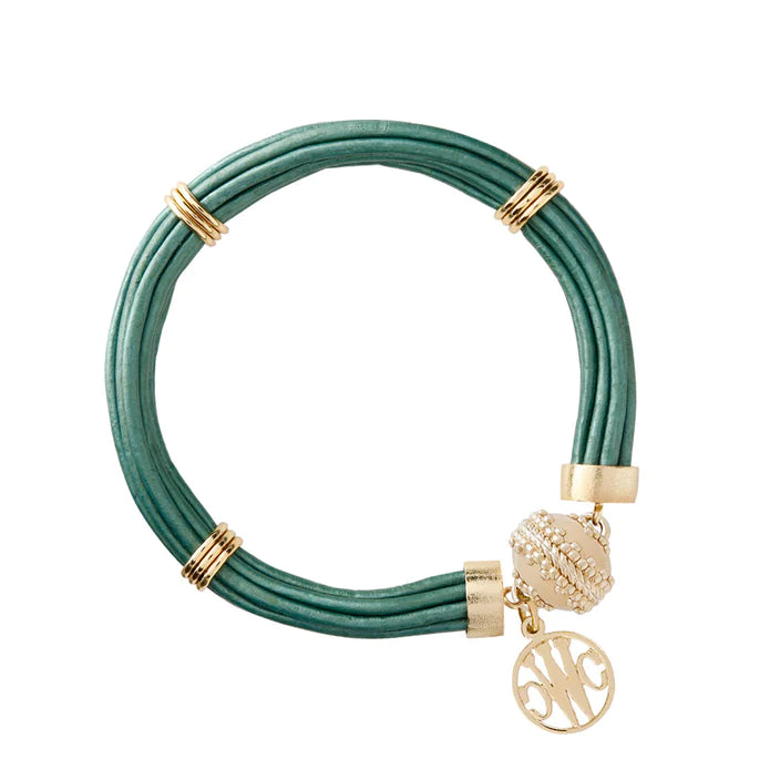 Clara Williams Aspen Leather Mallard Green Bracelet - Charles Mayer