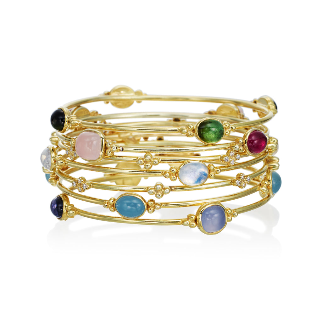 Mazza Capri 14Kt. Gold Bangle With Diamonds - Charles Mayer