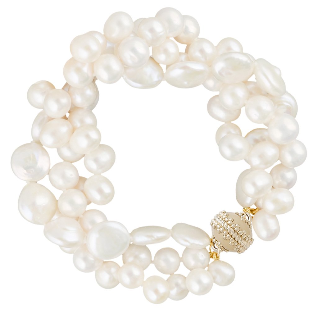Clara Williams Classic Clara Freshwater Multi Pearl Bracelet, 3 Strands, 8" - Charles Mayer