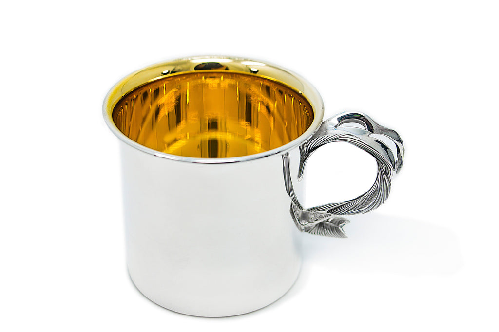 Grainger Mckoy Sterling Baby Cup With Feather Handle - Charles Mayer