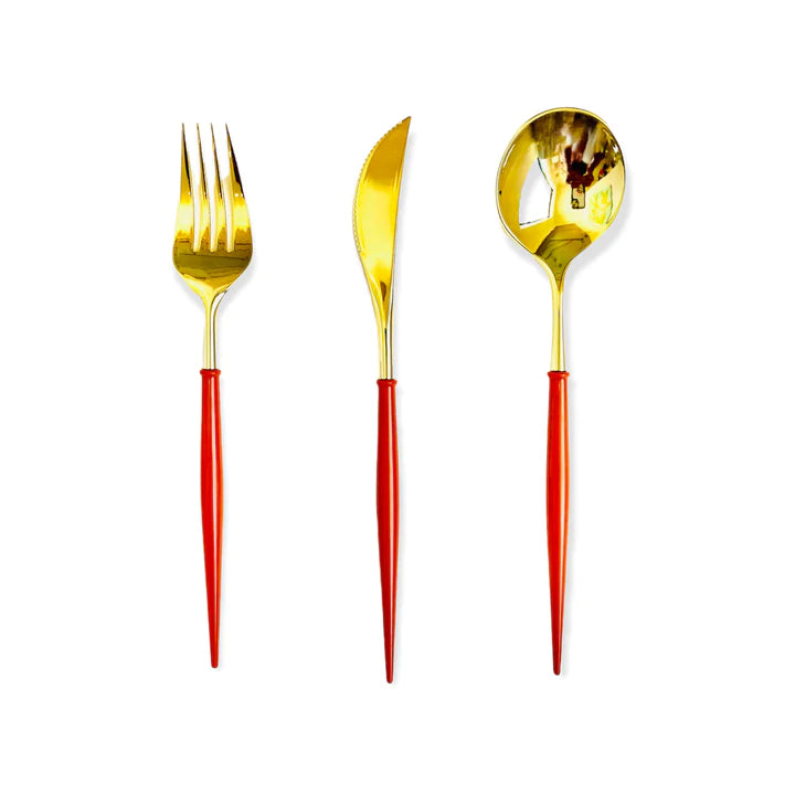 Bella Gold/Pumpkin Cutlery, 24Pk. - Charles Mayer