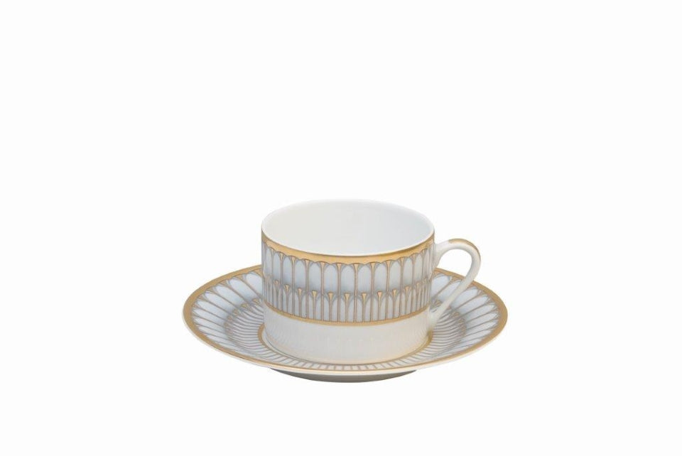 Deshoulieres Arcades Grey & Gold Saucer - Charles Mayer