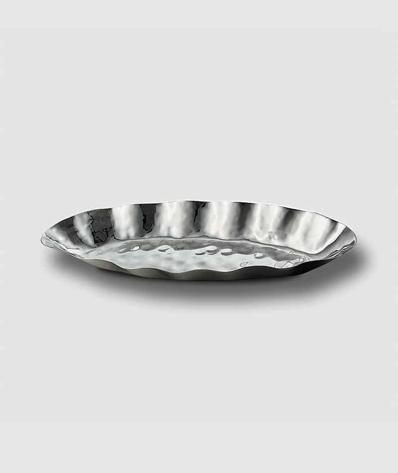 Mary Jurek Blossom Free Form 15" Stainless Oval Tray - Charles Mayer