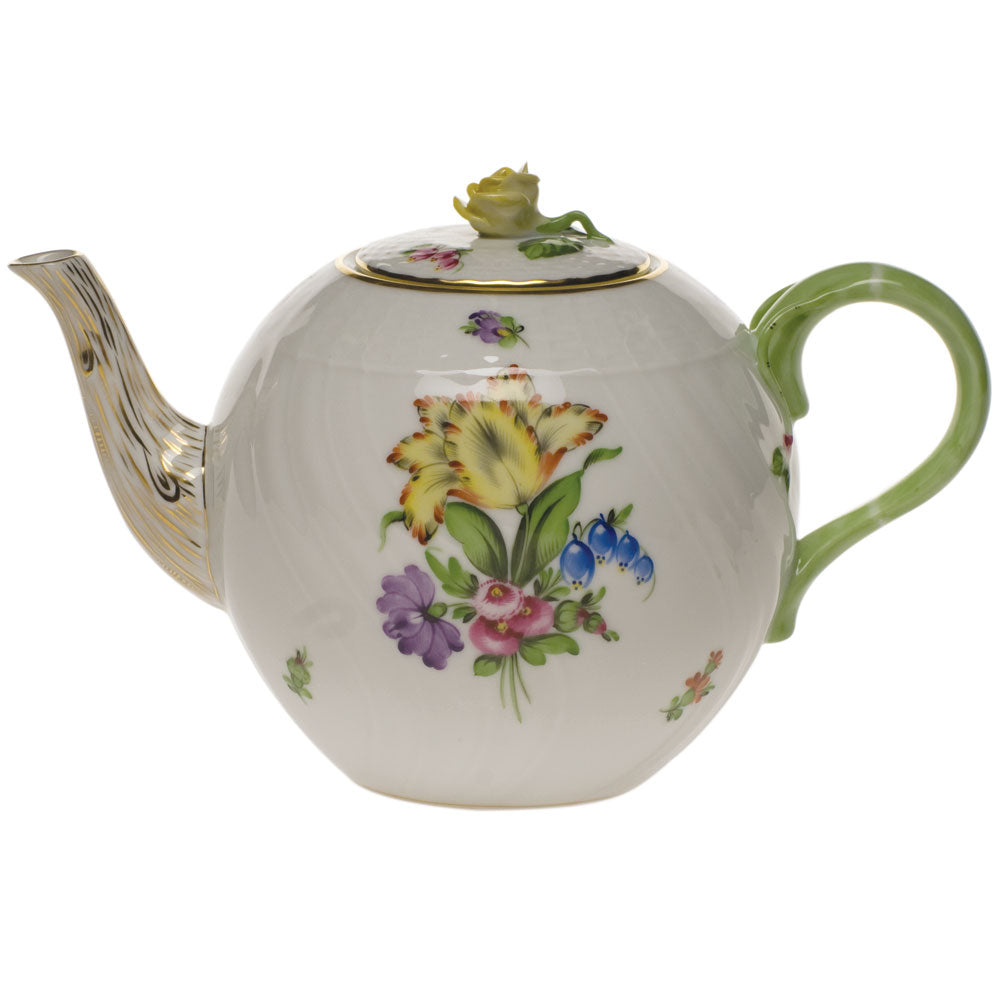 Herend Printemps Tea Pot With Rose - Charles Mayer