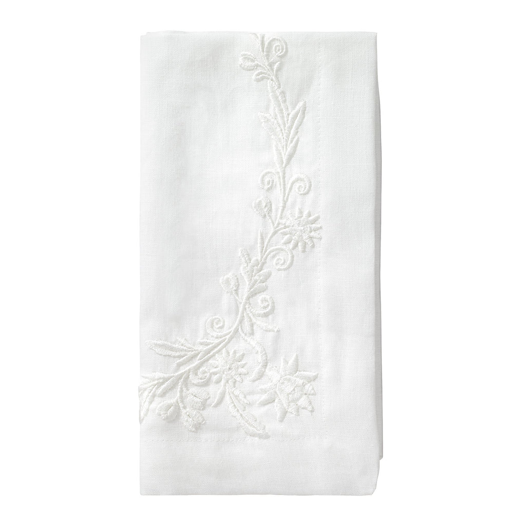 Bodrum Bella White Linen Napkin - Charles Mayer