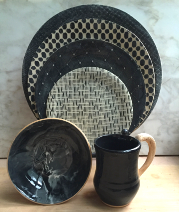 Terrafirma Strata Condiment Dish, Black - Charles Mayer