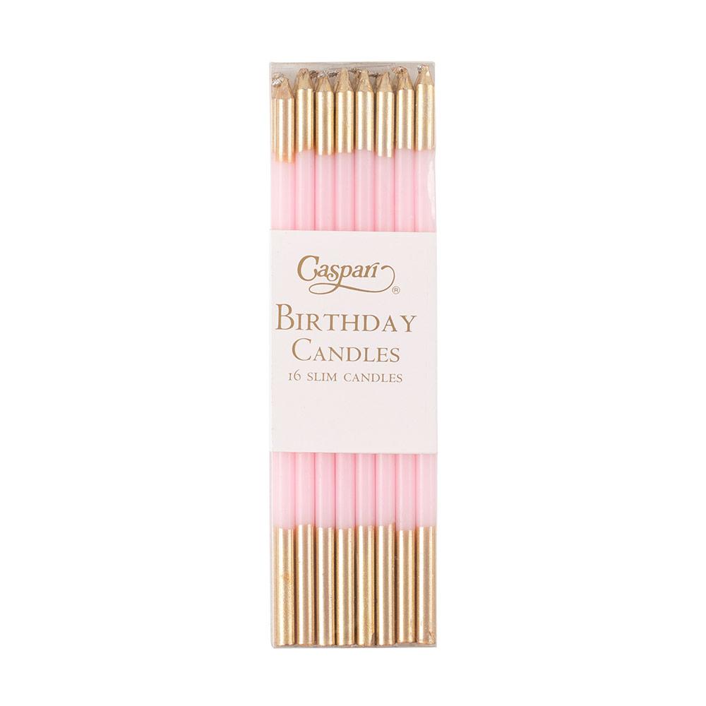 Caspari Slim Birthday Candles, Petal Pink - Charles Mayer