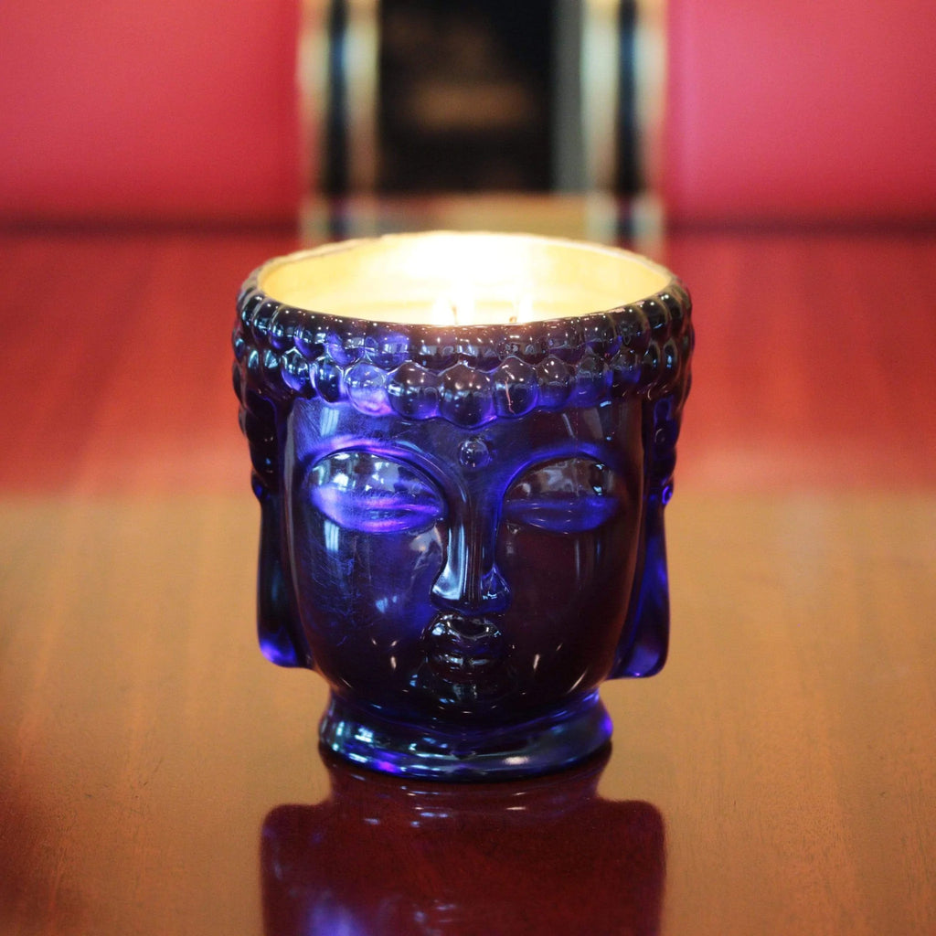 Thompson Ferrier Heritage Collection Caesonia Sapphire Blue Glass Buddha Candle Lined With 24K Gold - Charles Mayer