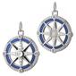 Monica Rich Kosann Sterling Silver Compass Charm W/Blue Enamel & White Sapphires - Charles Mayer