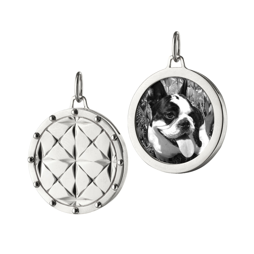 Monica Rich Kosann Sterling Silver Round Mosiac Half Locket - Charles Mayer