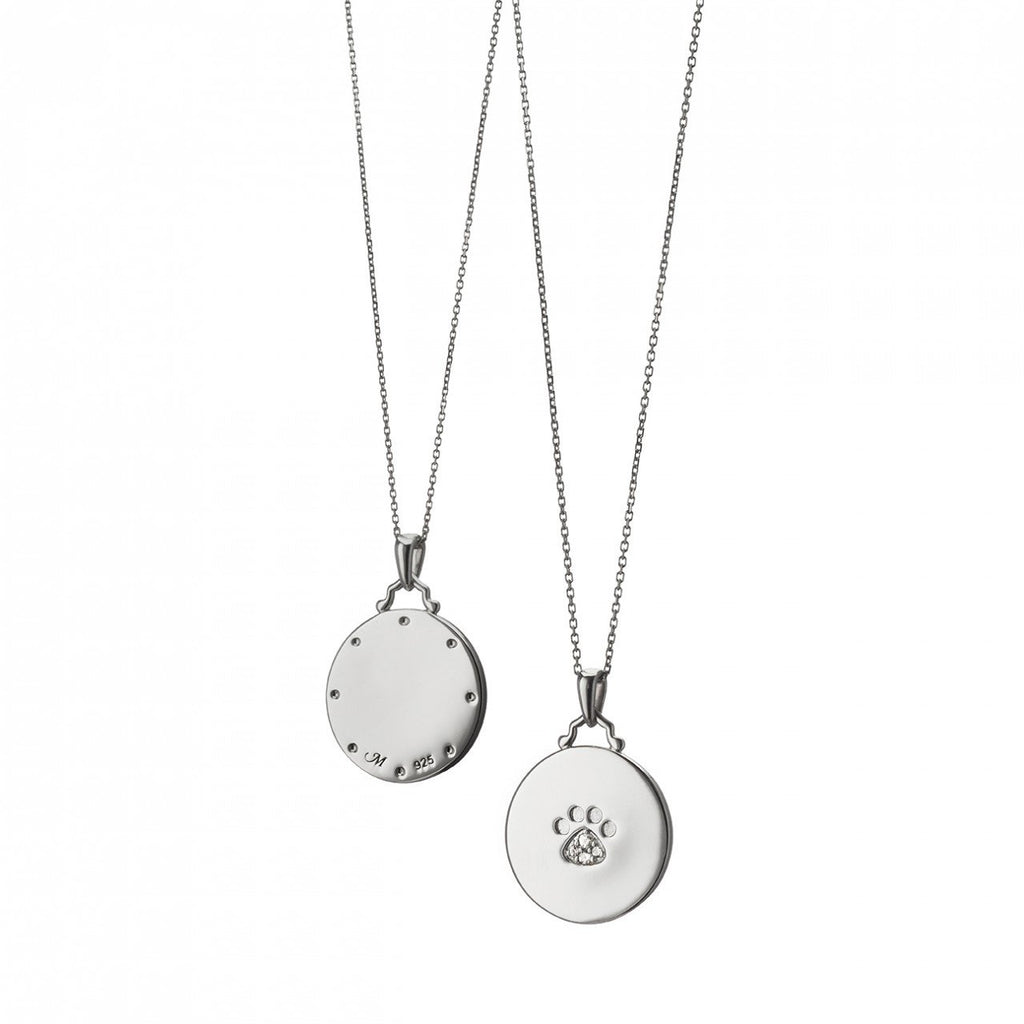 Monica Rich Kosann Sterling Silver Paw Print Necklace, 30" Chain - Charles Mayer