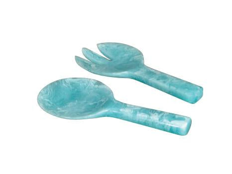 Nashi Home Resin Aqua Swirl Jumbo Salad Servers - Charles Mayer
