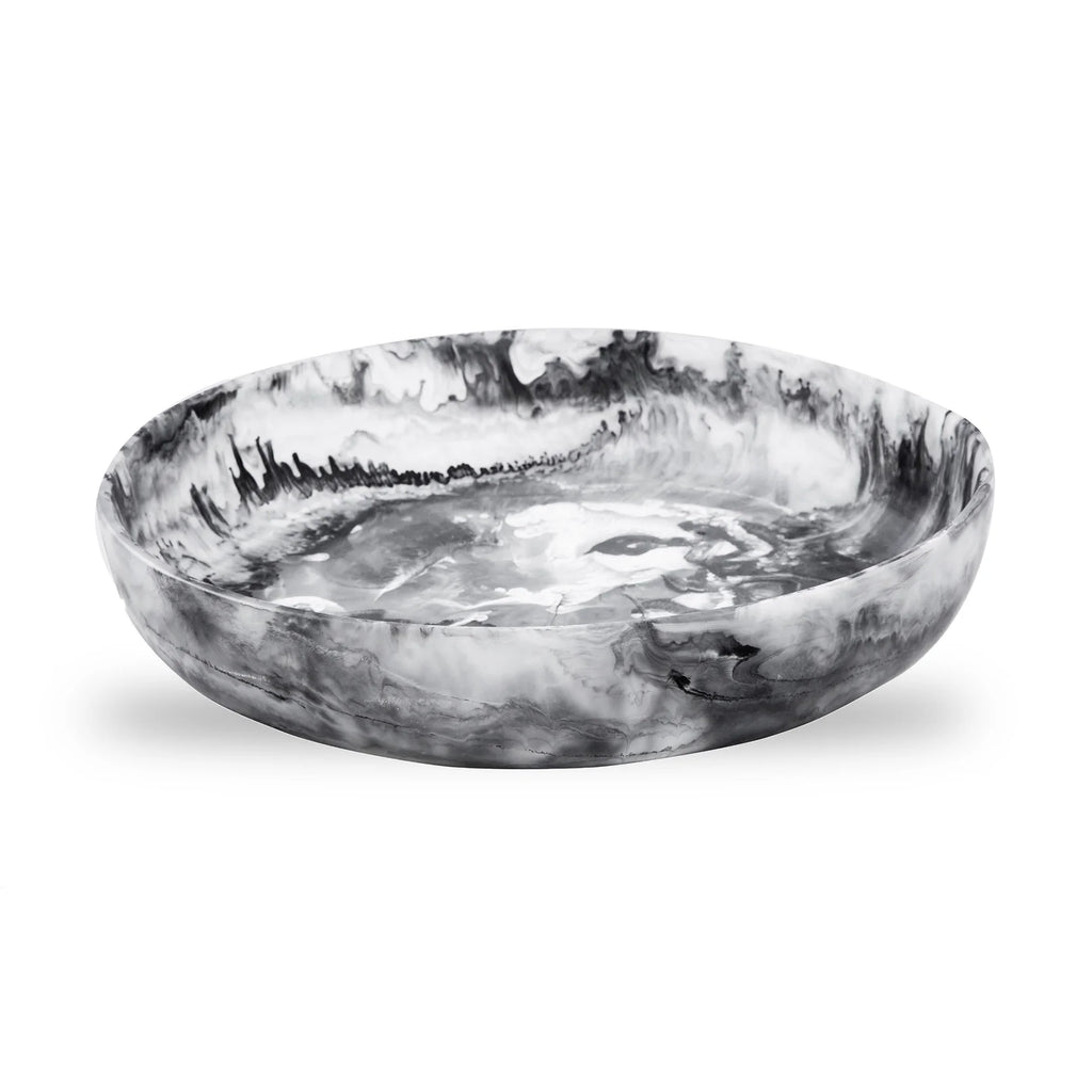 Nashi Home Resin Black Swirl Large Round Bowl - Charles Mayer