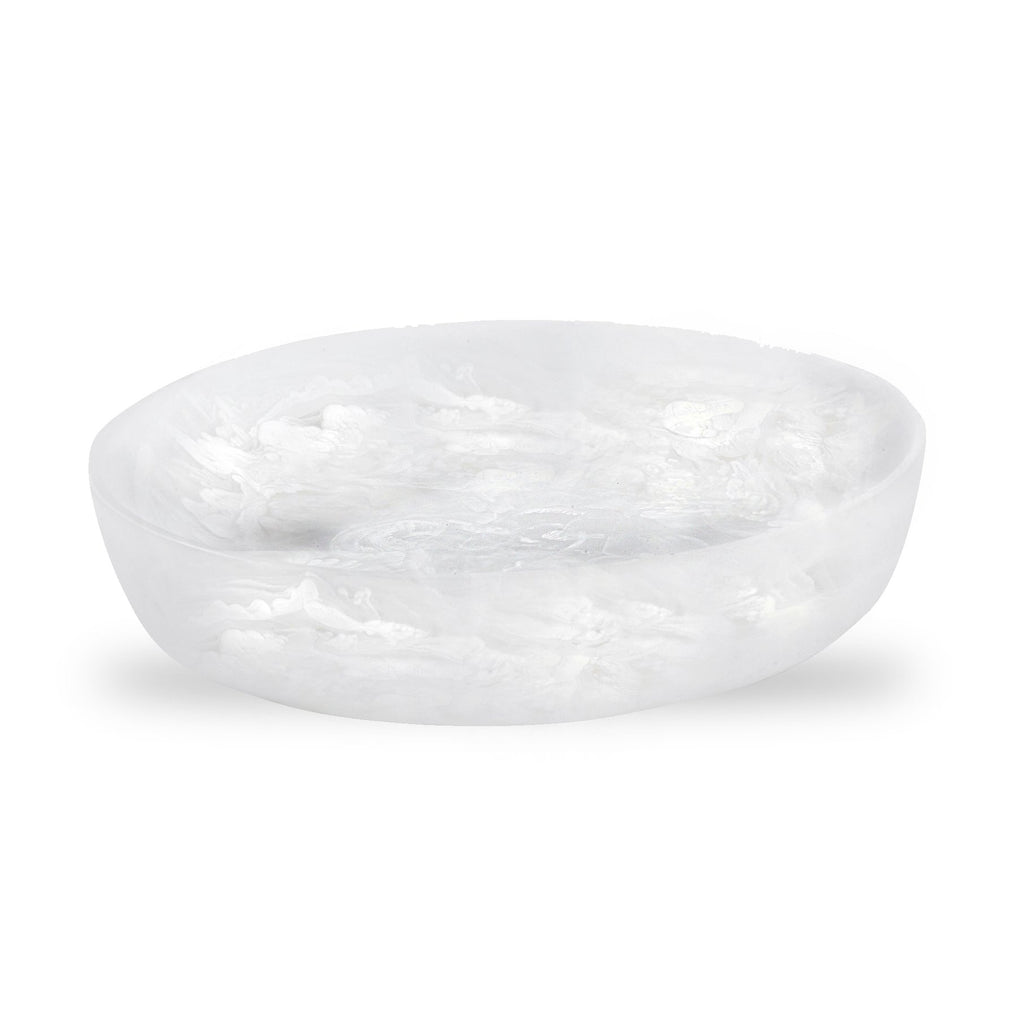 Nashi Home Resin White Swirl Large Round Bowl - Charles Mayer