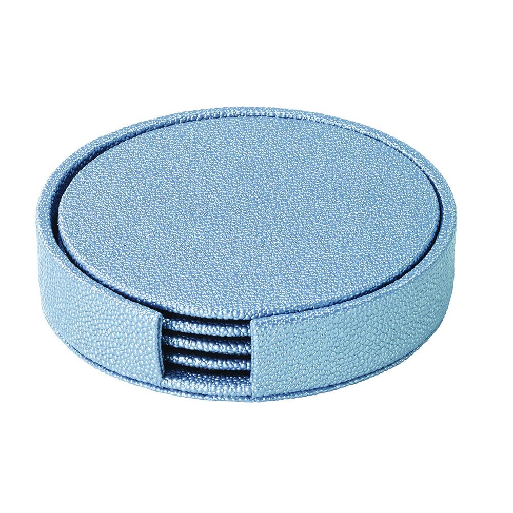 Bodrum Skate Ice Blue Round Boxed Coaster, Set Of 4 - Charles Mayer