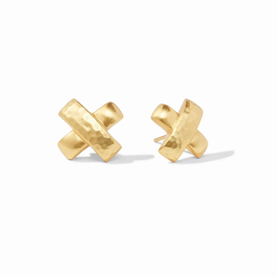 Julie Vos Catalina X Gold Stud Earrings - Charles Mayer