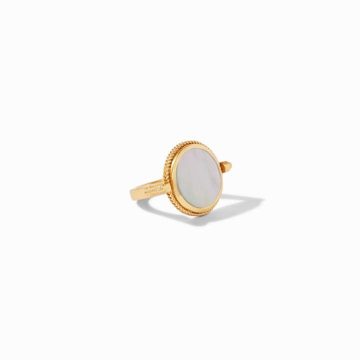 Julie Vos Coin Revolving Gold Ring, Mother Of Pearl, Size 7 - Charles Mayer