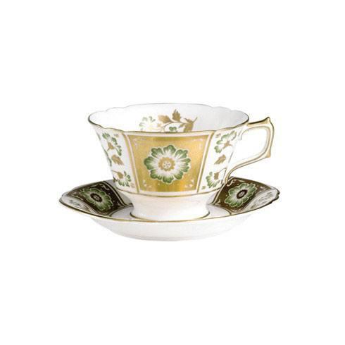 Royal Crown Derby Derby Panel Green Tea Saucer - Charles Mayer