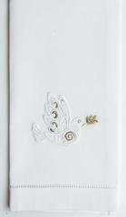 Henry Handwork White/Gold Dove Hand Towel - Charles Mayer