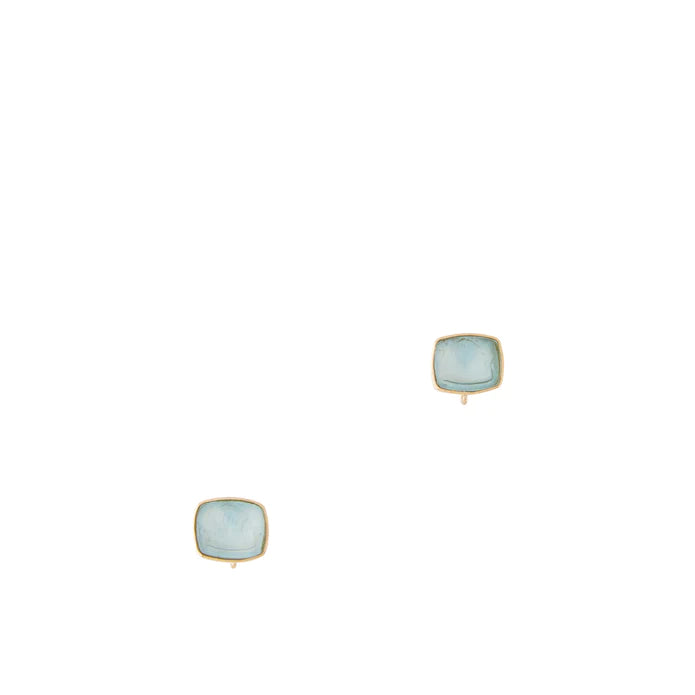 Clara Williams Italian Glass Aqua Sail Boat Earrings - Charles Mayer