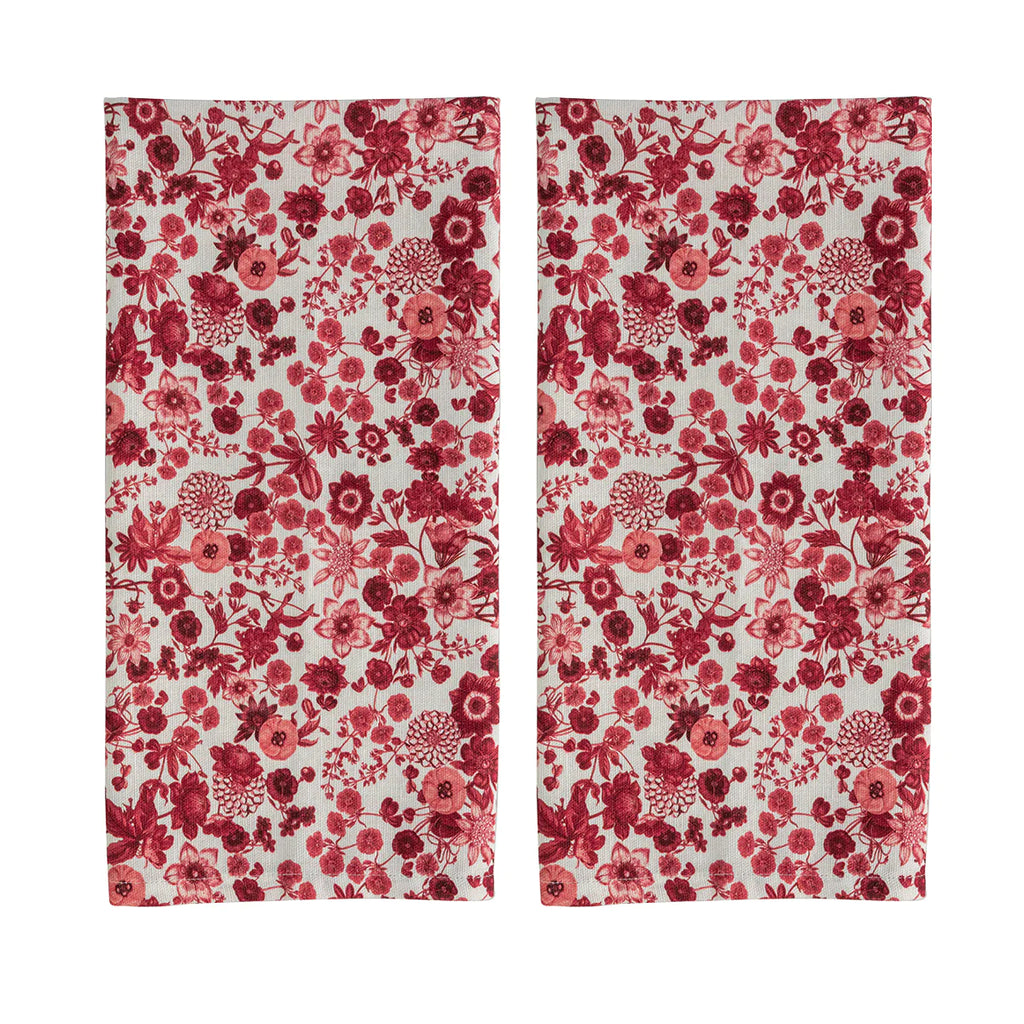 Juliska Field Of Flowers Ruby Kitchen Towel, Set Of 2 - Charles Mayer
