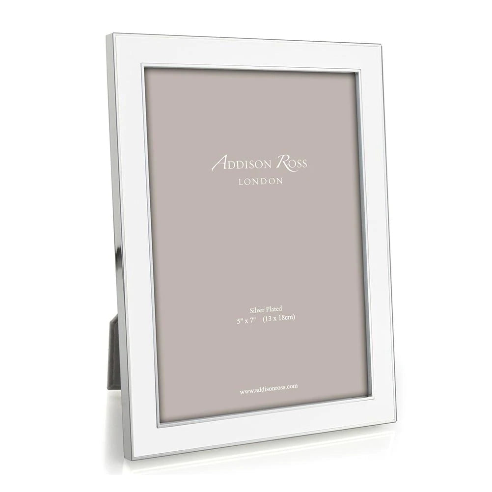 Addison Ross White Enamel & Silver Trim Frame, 5*7 - Charles Mayer