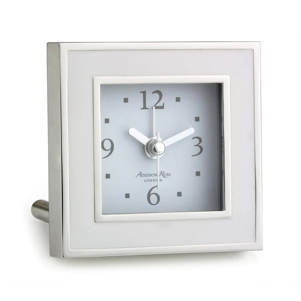 Addison Ross White & Silver Square Alarm Clock - Charles Mayer