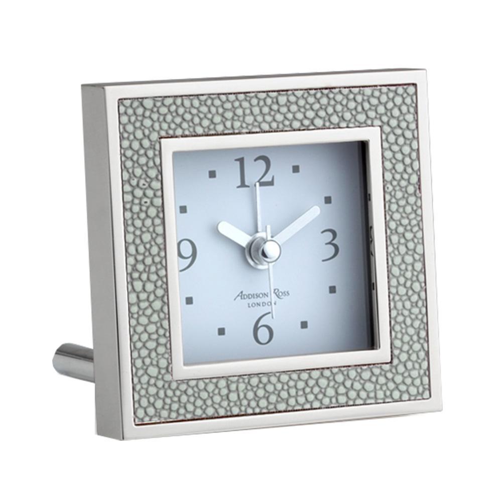 Addison Ross Grey Shagreen Square Alarm Clock - Charles Mayer