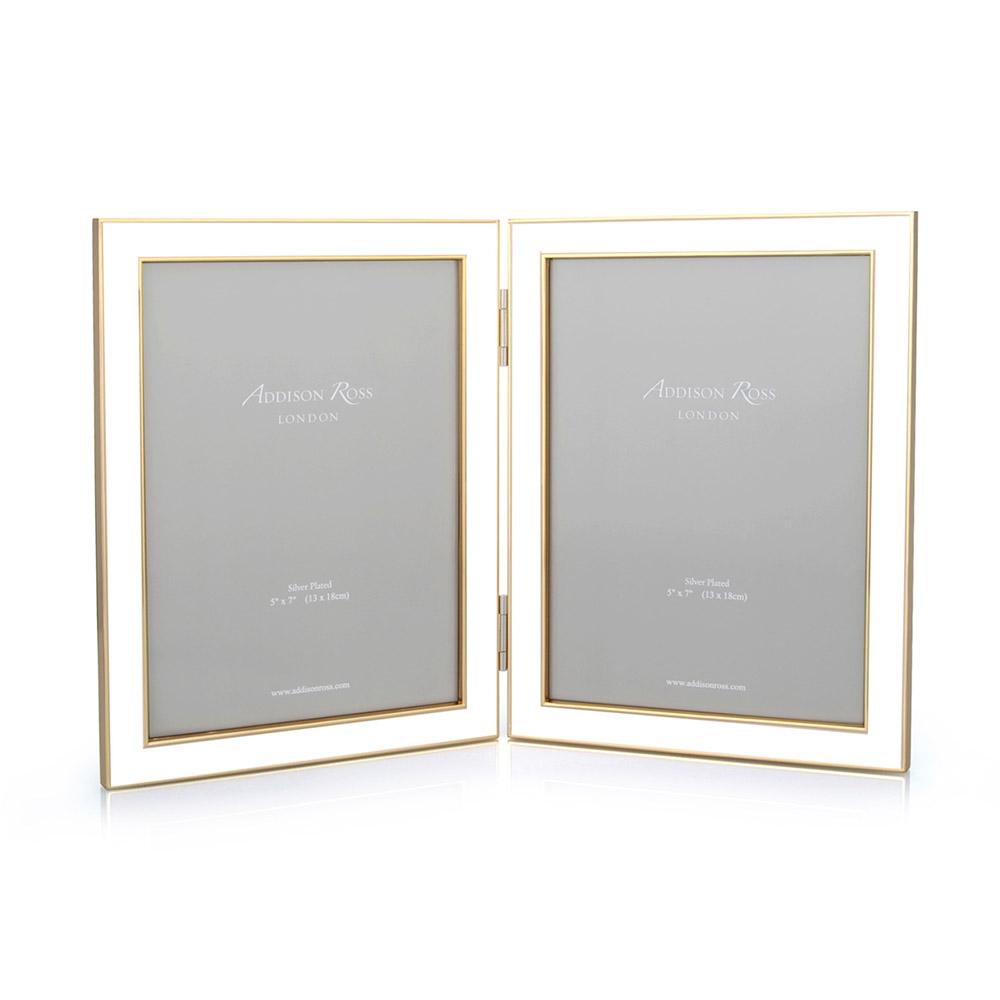 Addison Ross White/Gold Double Frame, 5*7 - Charles Mayer