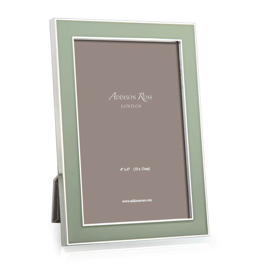 Addison Ross Pale Sage Green Enamel Silver Frame, 5*7 - Charles Mayer